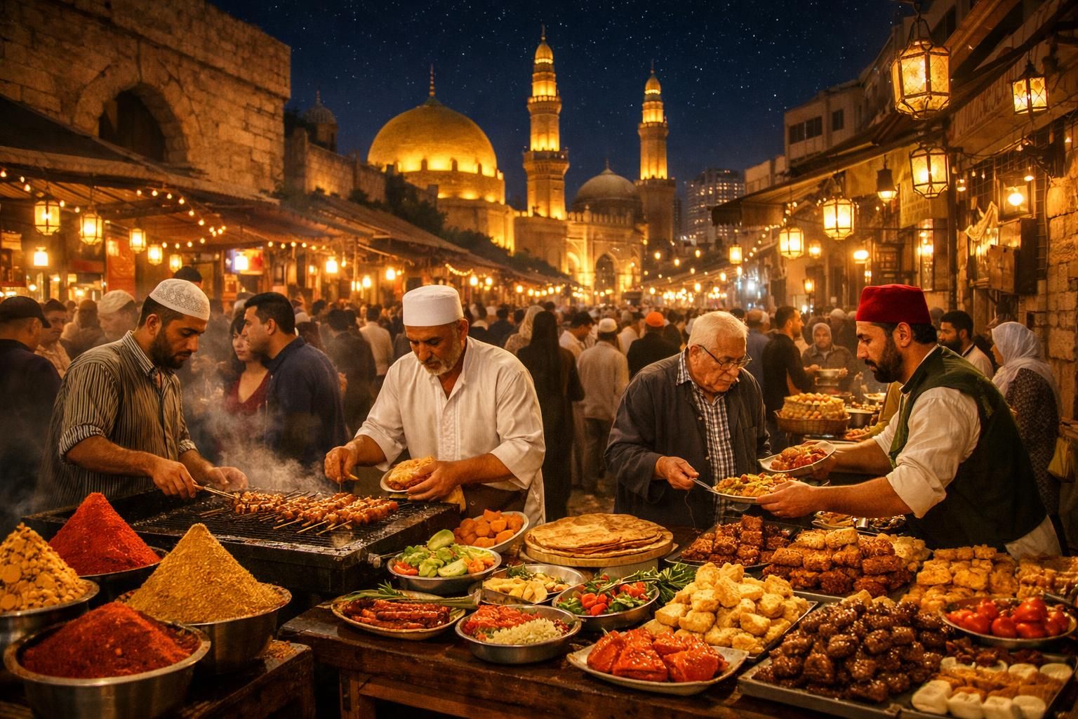La street-food dans les grandes capitales musulmanes se présente comme un véritable kaléidoscope de saveurs, d&rsquo;histoires et de rencontres. Dans les ruelles baignées de l&rsquo;odeur du cumin et du pain chaud, le voyage culinaire emprunte les marchés alimentaires, les places [&hellip;]